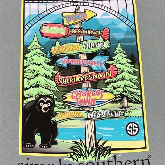 Simply Southern West Virginia T-Shirt Small Green - Picture 2 of 12